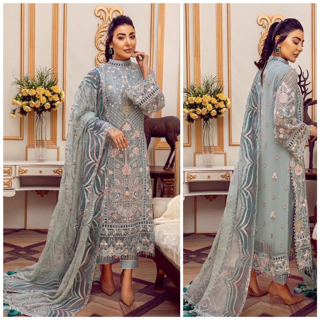 Adan Libas Chiffon Suit-Replica Suits-Replica Zone