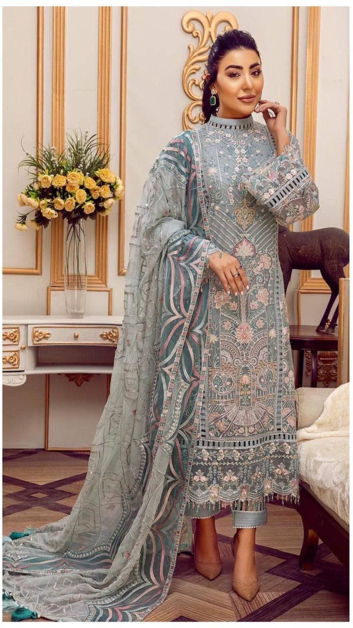 Adan Libas Chiffon Suit-Replica Suits-Replica Zone