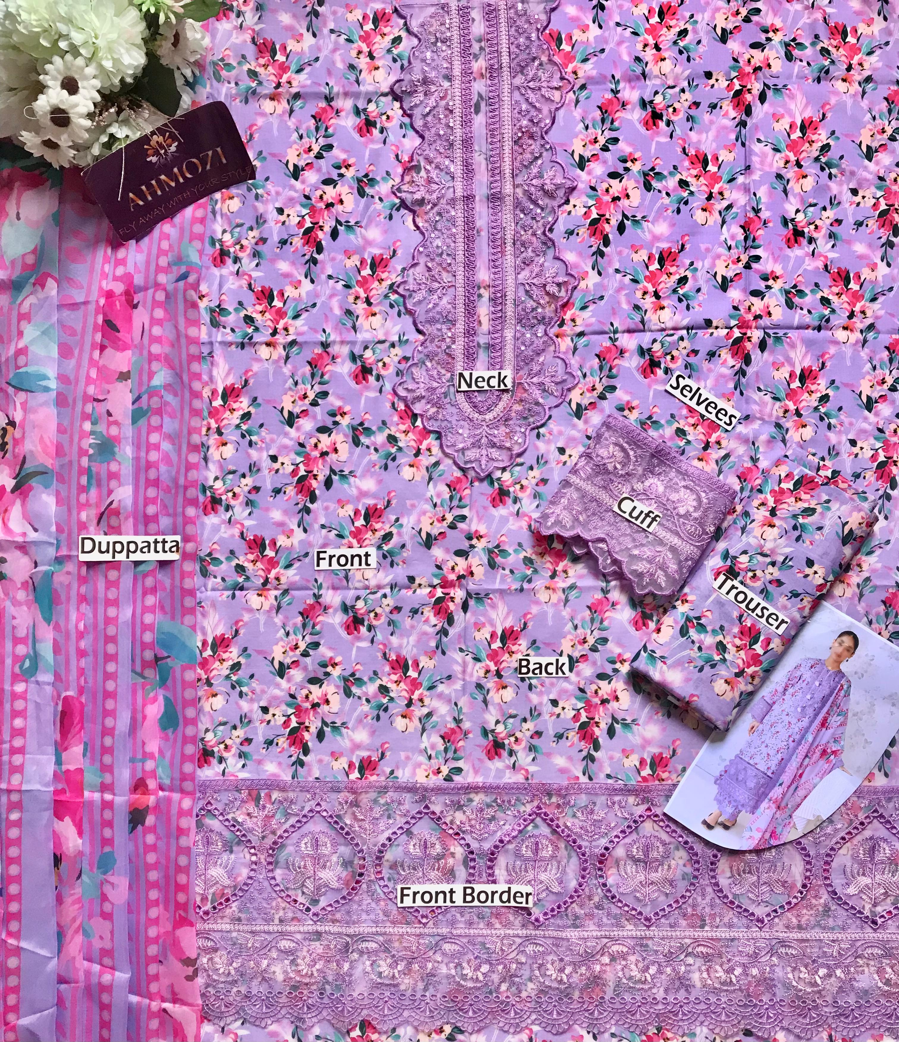 Afrozeh Lawn Suit-Lawn Suits-Replica Zone