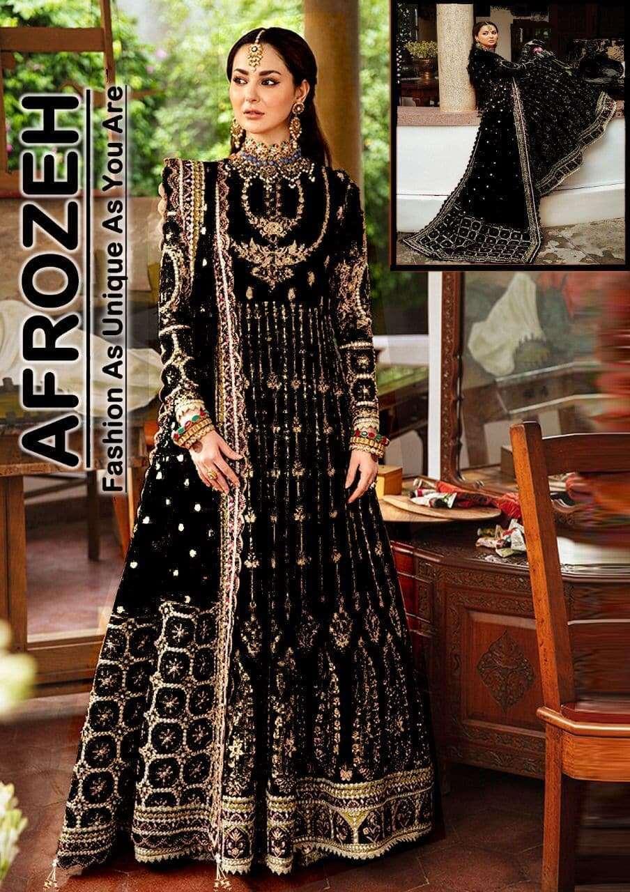 Afrozeh Net Maxi-Bridal Suits-Replica Zone