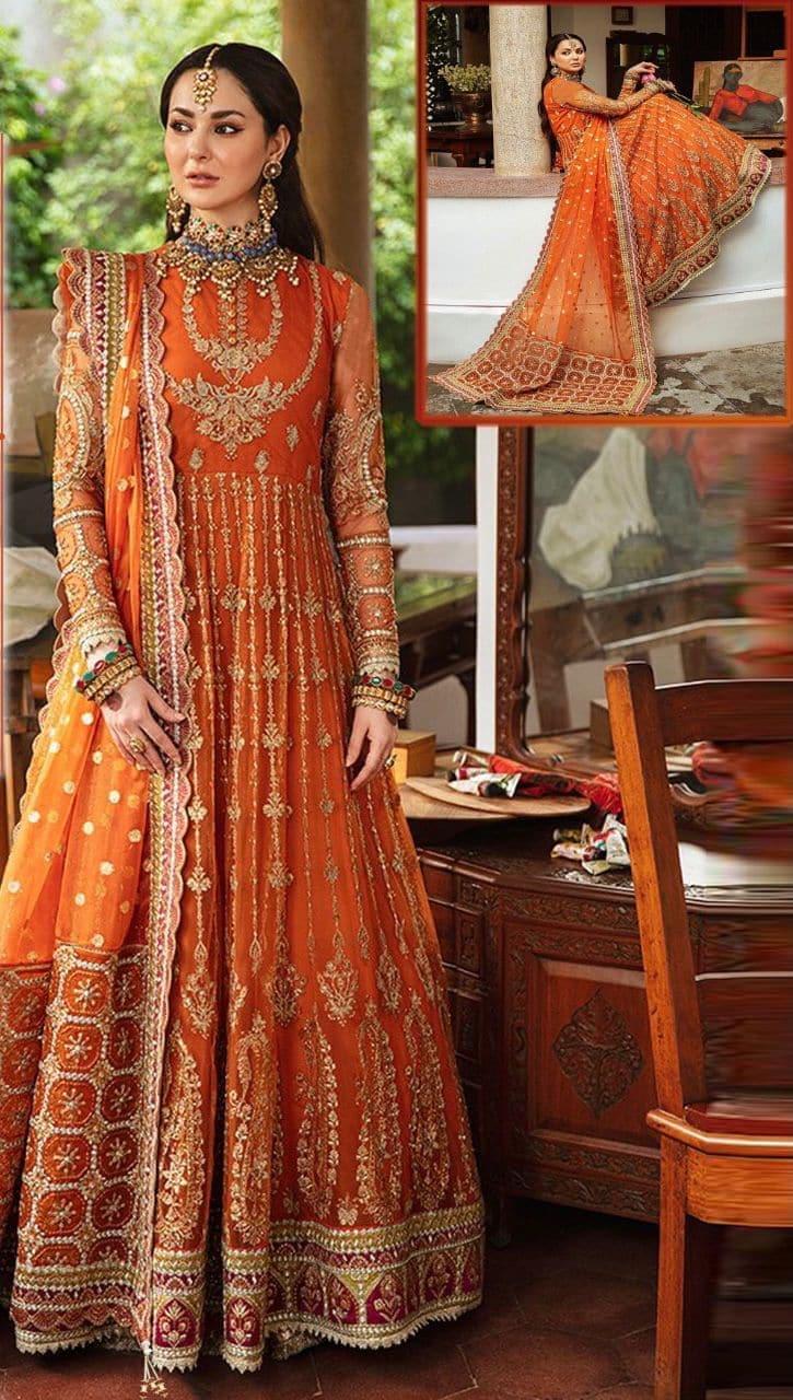 Afrozeh Net Maxi-Bridal Suits-Replica Zone