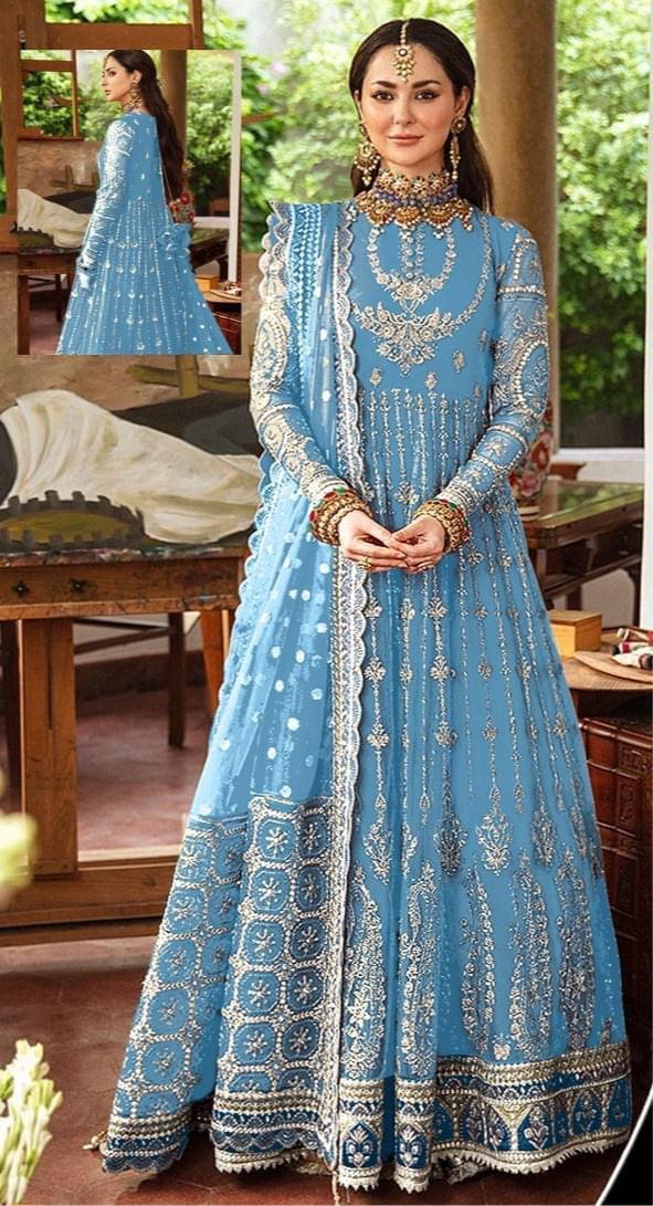 Afrozeh Net Maxi-Bridal Suits-Replica Zone