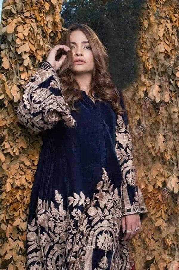 Agha Noor-Navy-Velvet-Replica Zone