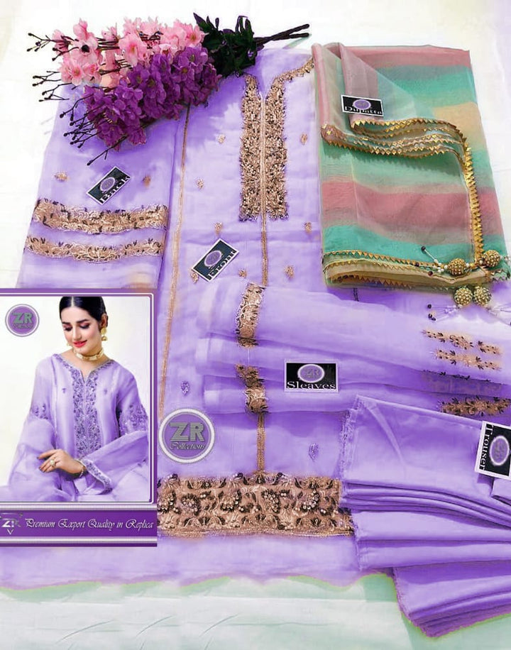 Agha Noor Organza Suit-Replica Suits-Replica Zone