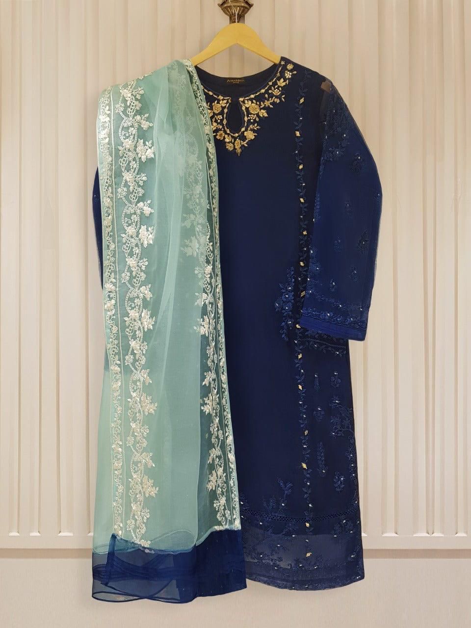 Agha Noor Organza Suit-Replica Suits-Replica Zone