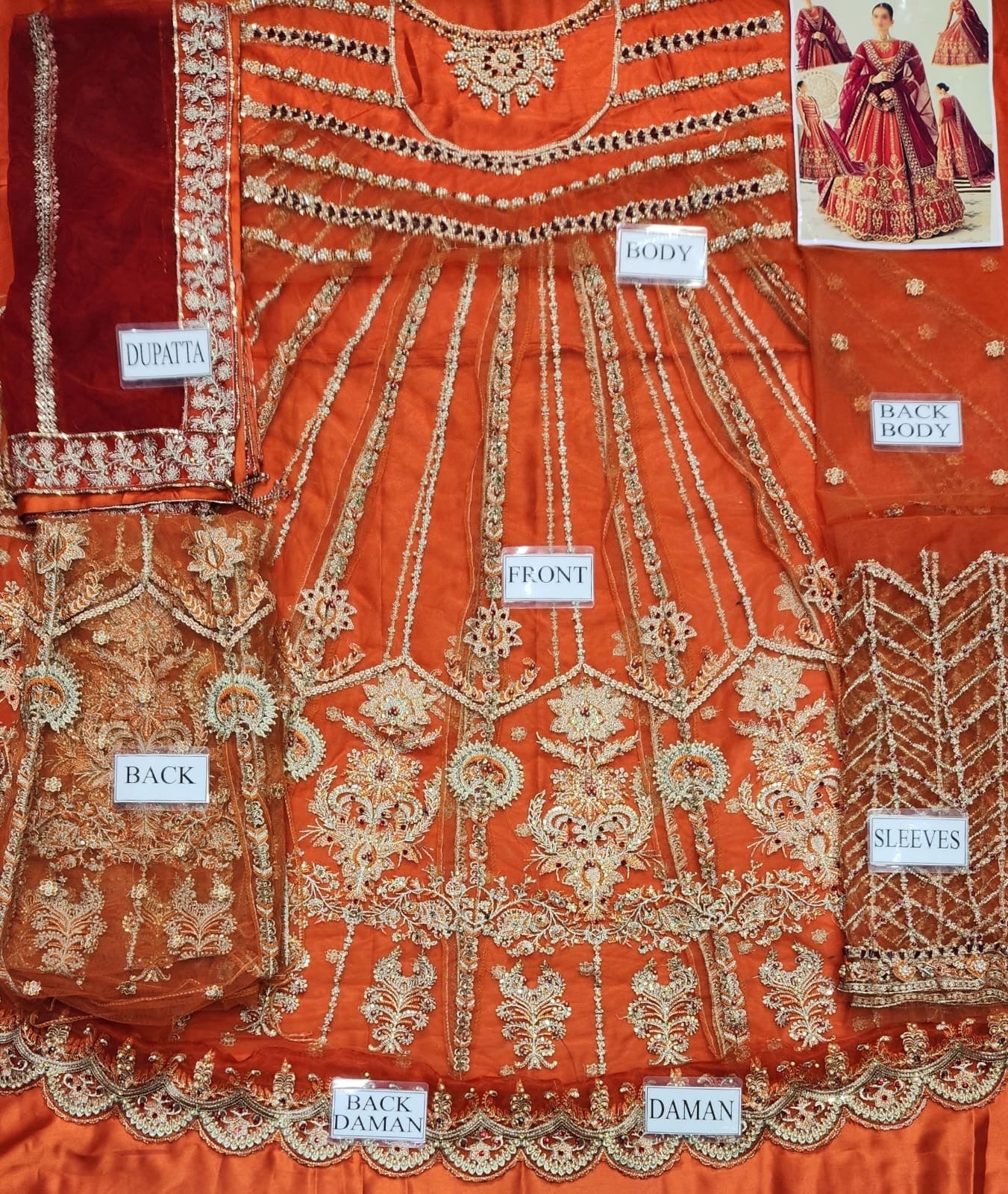 Akbar Aslam Net Frock-Bridal Suits-Replica Zone