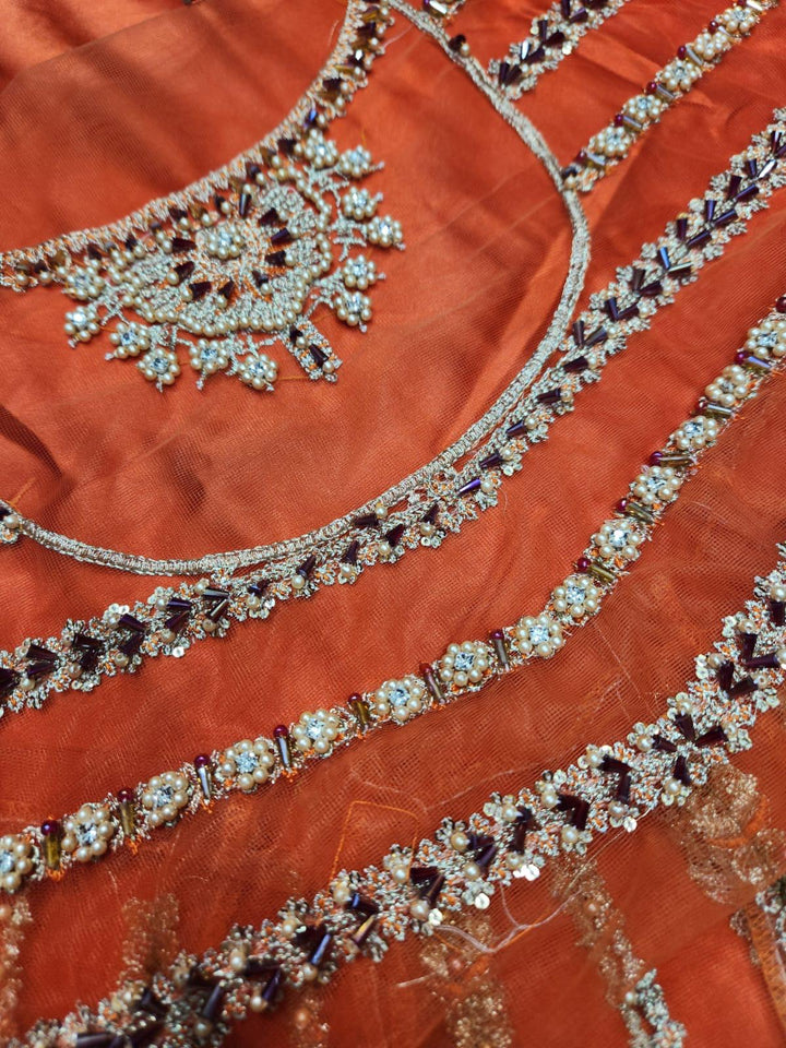 Akbar Aslam Net Frock-Bridal Suits-Replica Zone