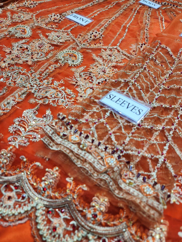 Akbar Aslam Net Frock-Bridal Suits-Replica Zone