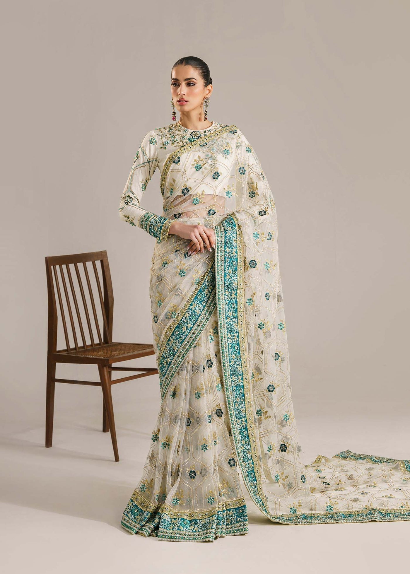 Akbar Aslam Net Saree-Bridal Suits-Replica Zone