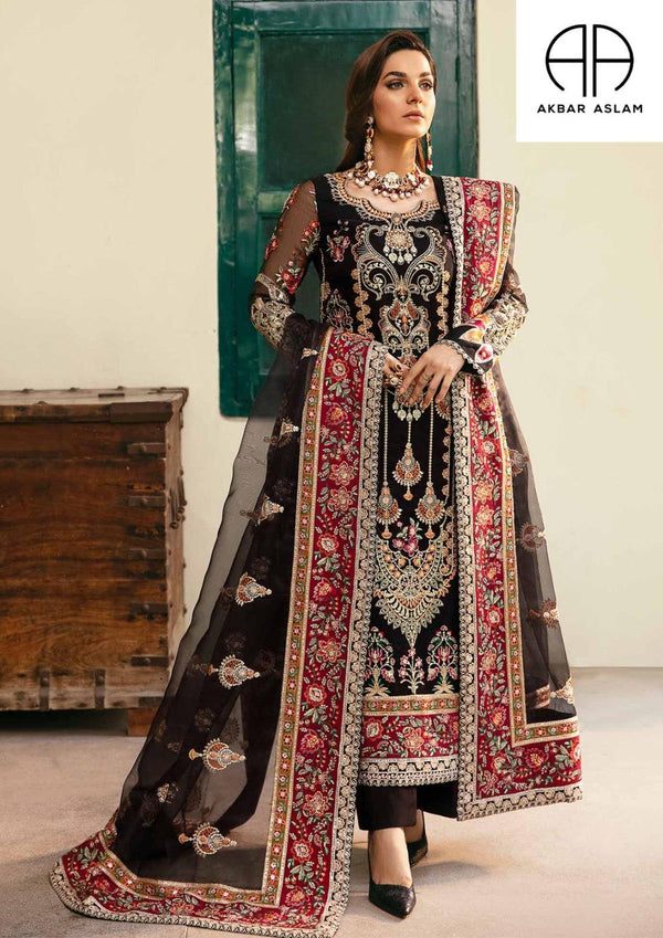 Akbar Aslam Organza Suit-Replica Suits-Replica Zone