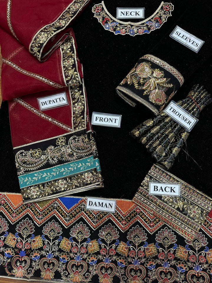 Ammara Khan Velvet Suit-Replica Suits-Replica Zone