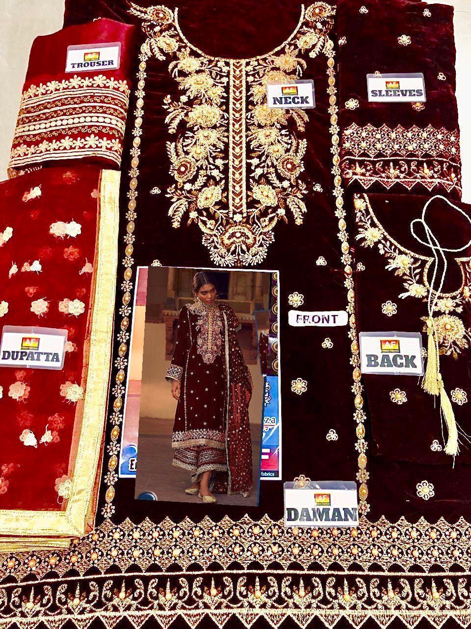 Anus Abrar-Maroon-Velvet-Replica Zone