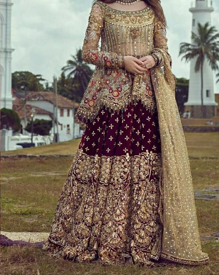 Anus Abrar Net Lehanga-Bridal Suits-Replica Zone