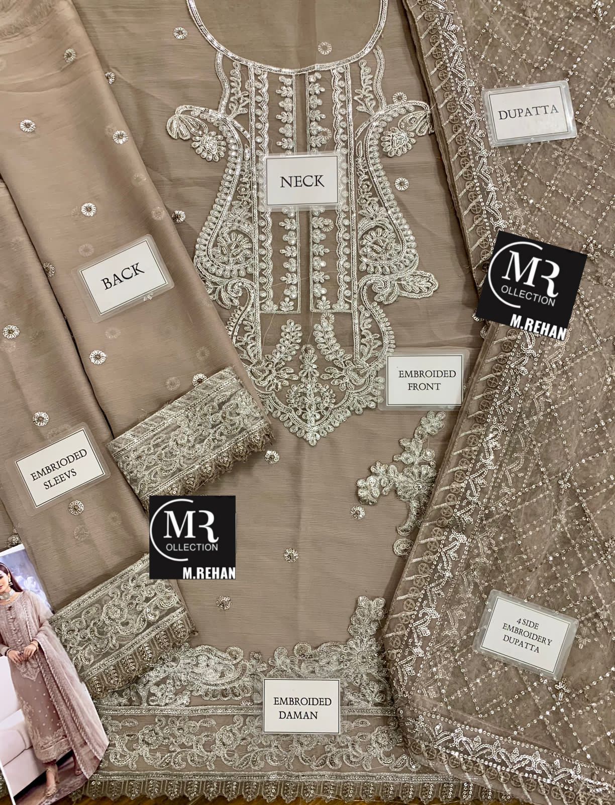 Asim Jofa-Beige-Chiffon-Replica Zone