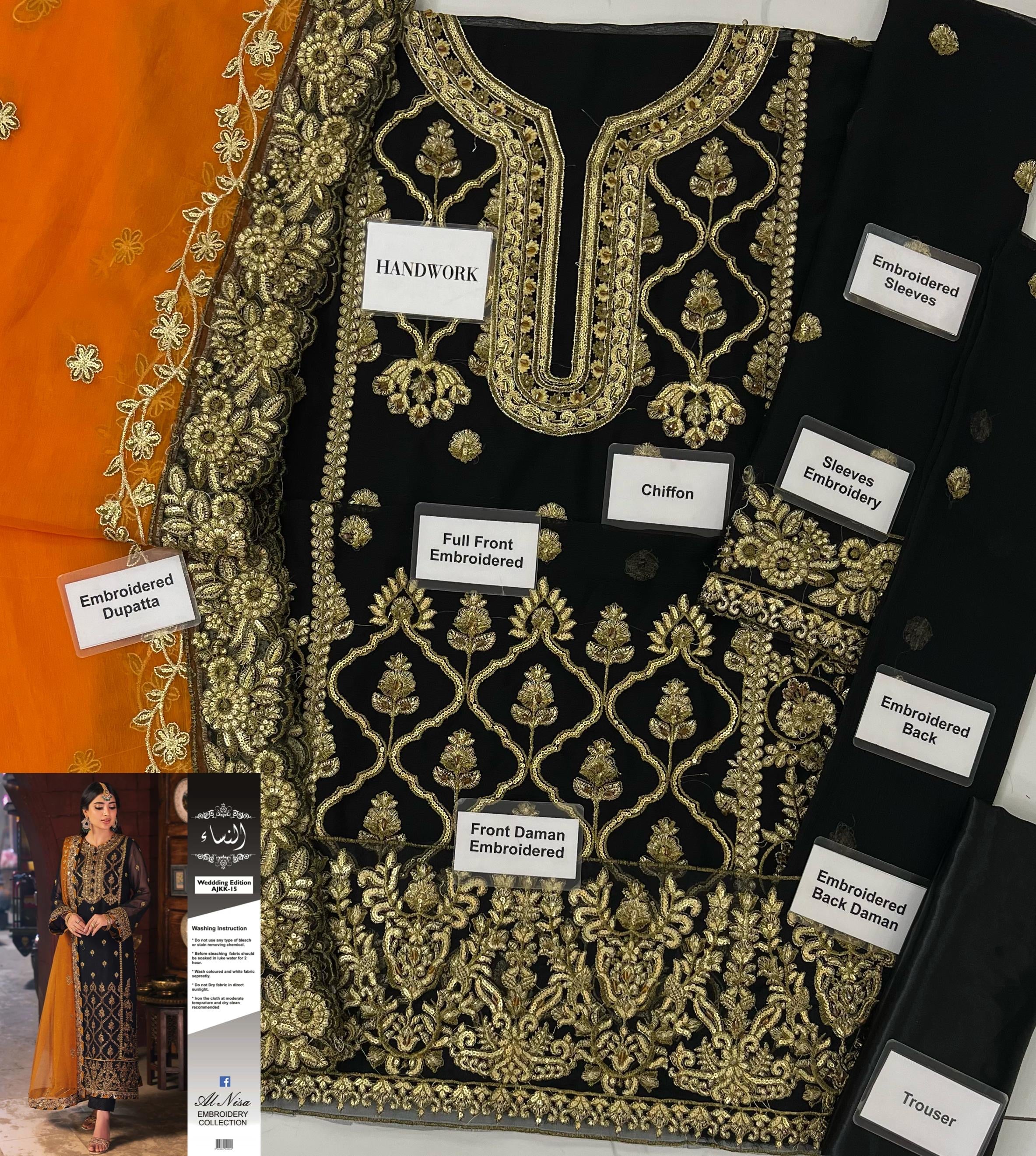 Asim Jofa-Black-Chiffon-Replica Zone