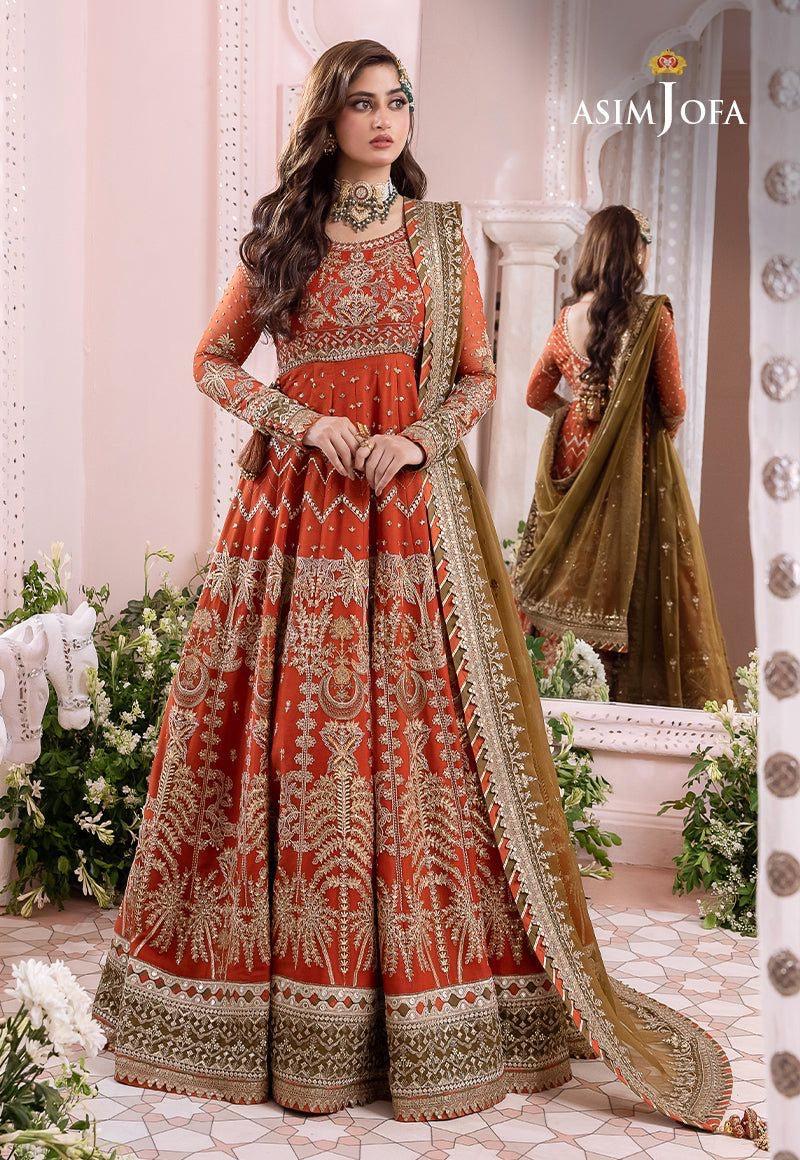 Asim Jofa Chiffon Frock-Bridal Suits-Replica Zone