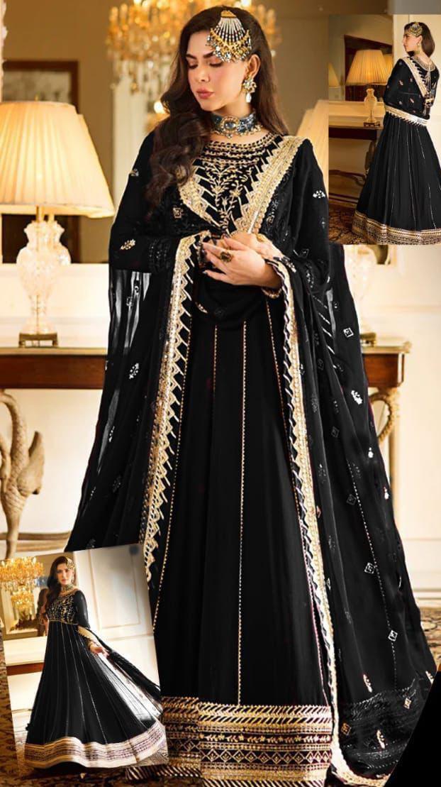 Asim Jofa Chiffon Maxi-Bridal Suits-Replica Zone