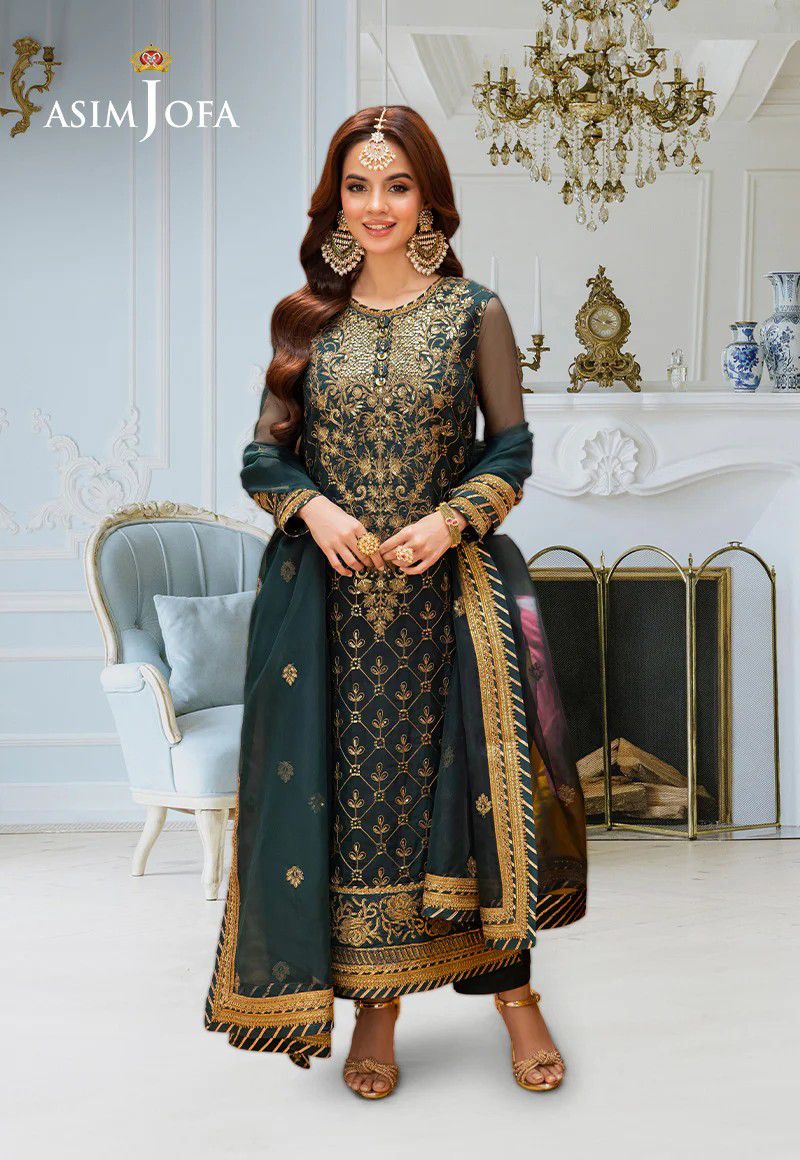 Asim Jofa Chiffon Suit-Replica Suits-Replica Zone