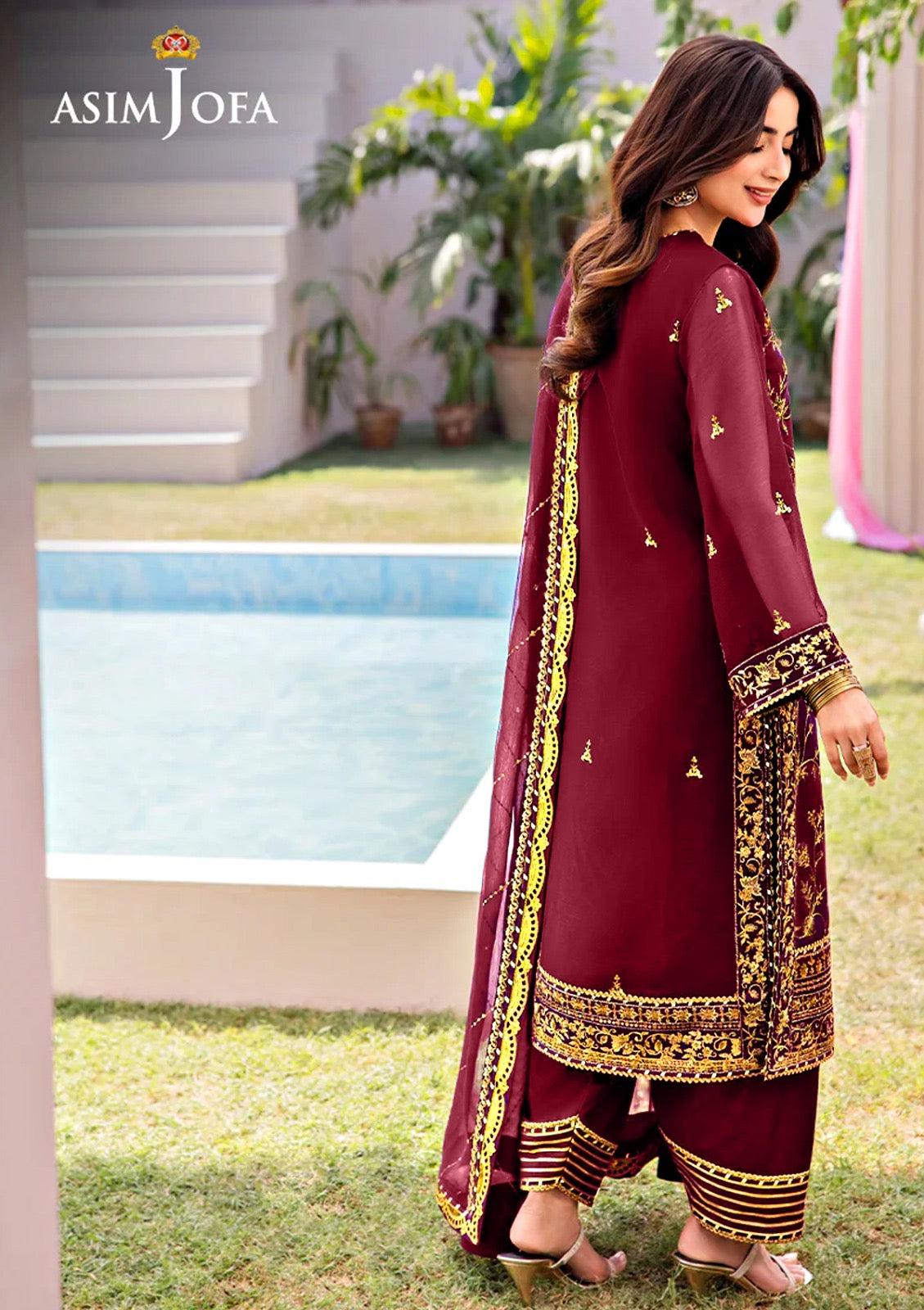 Asim Jofa Chiffon Suit-Replica Suits-Replica Zone