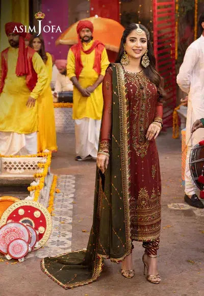 Asim Jofa Chiffon Suit-Replica Suits-Replica Zone