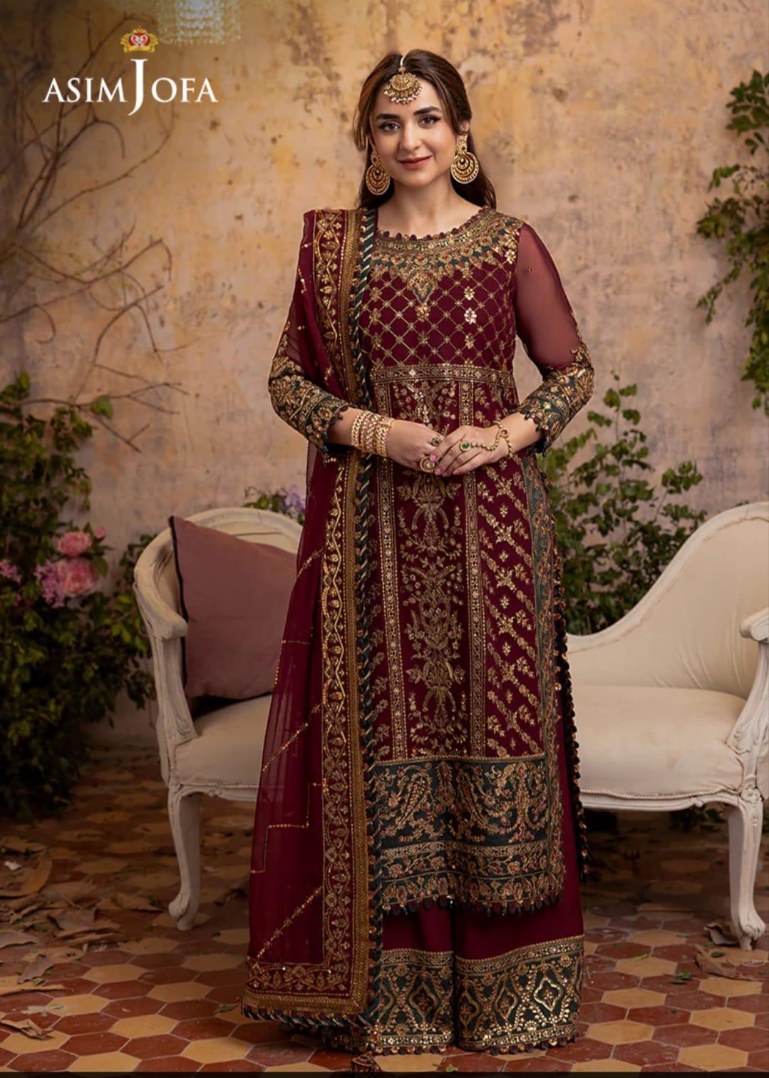 Asim Jofa Chiffon Suit-Replica Suits-Replica Zone