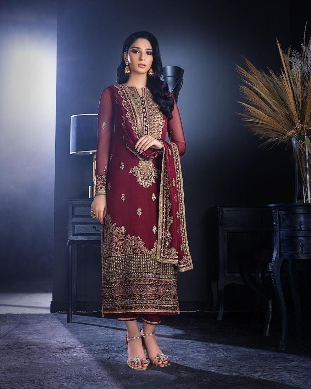 Asim Jofa Chiffon Suit-Replica Suits-Replica Zone