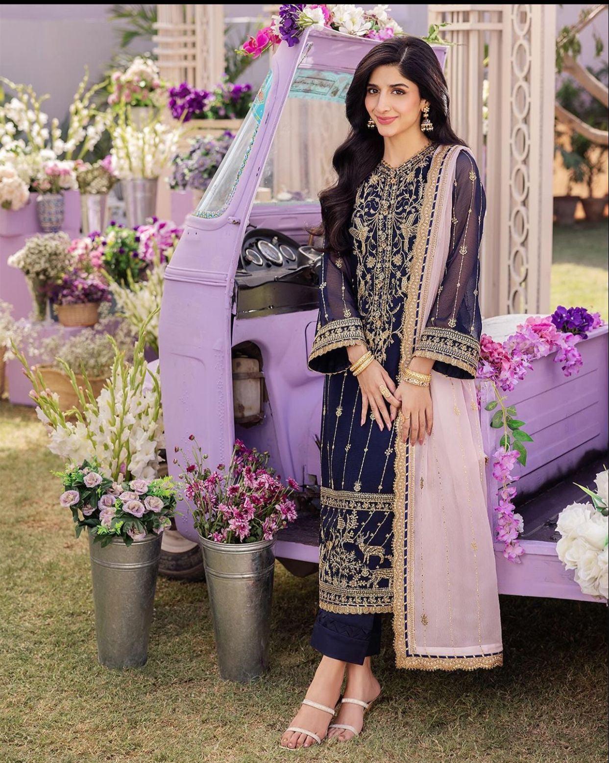 Asim Jofa Chiffon Suit-Replica Suits-Replica Zone