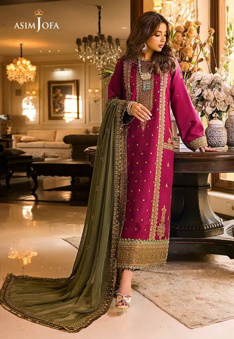 Asim Jofa Chiffon Suit-Replica Suits-Replica Zone