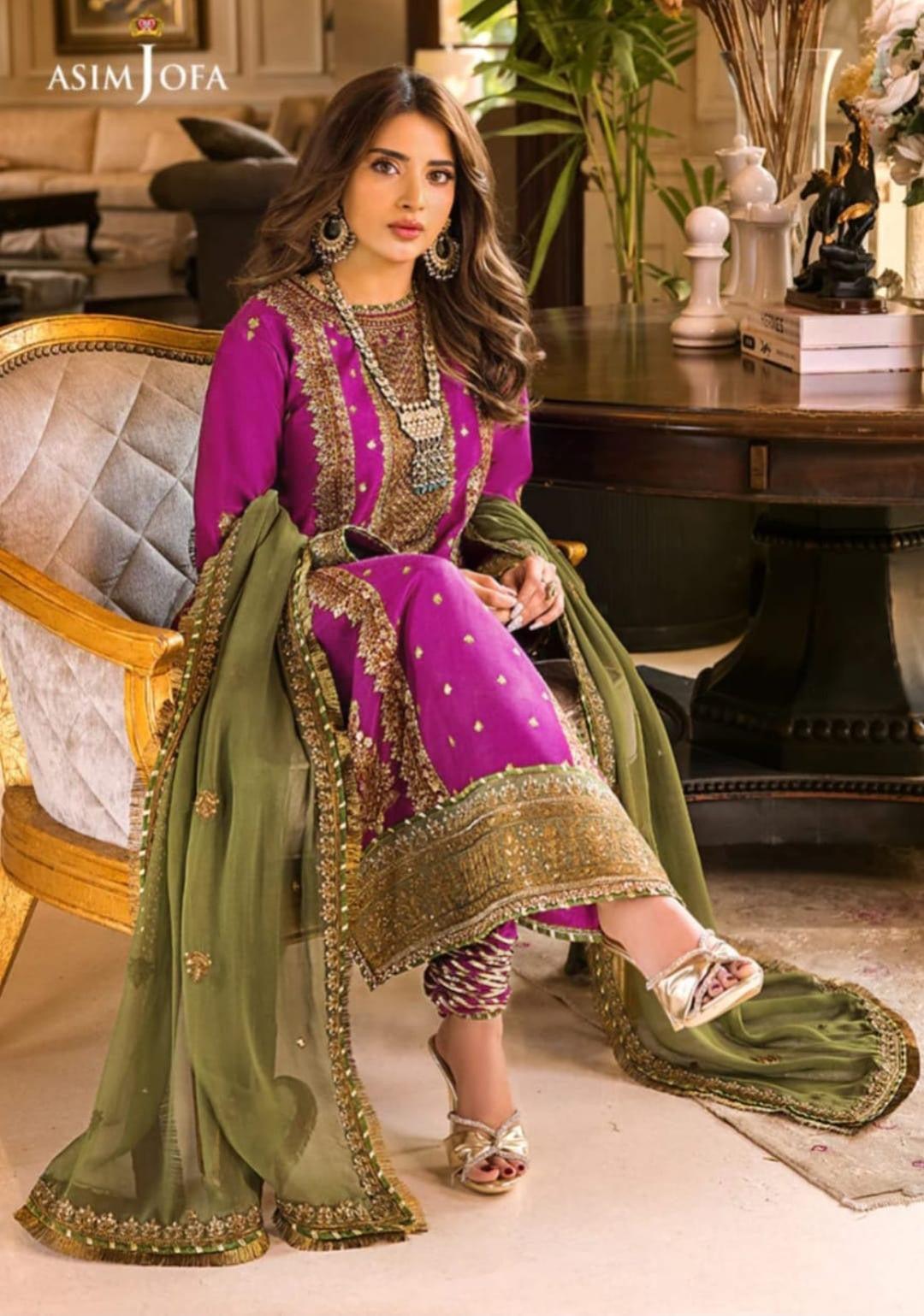 Asim Jofa Chiffon Suit-Replica Suits-Replica Zone