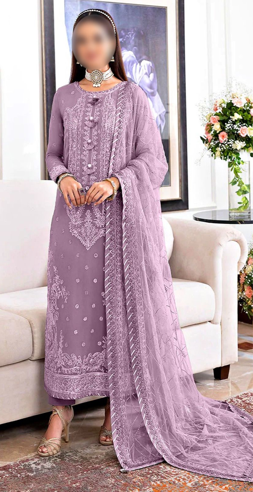 Asim Jofa Chiffon Suit-Replica Suits-Replica Zone