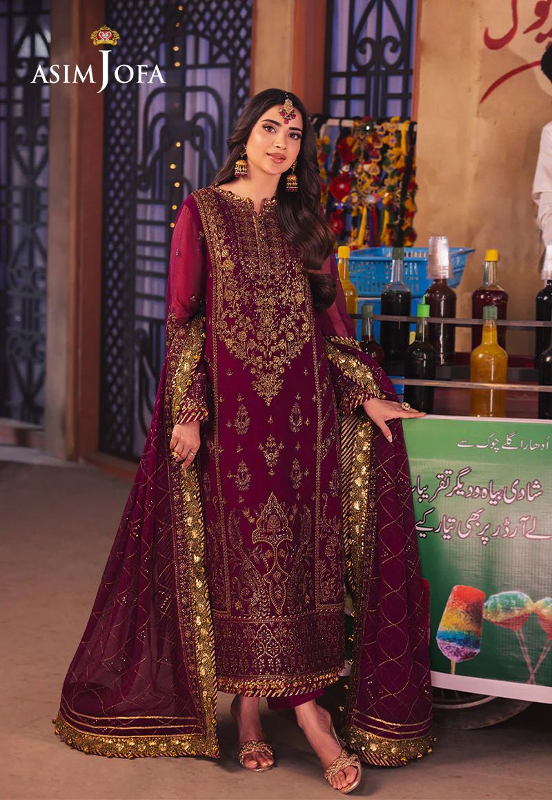 Asim Jofa Chiffon Suit-Replica Suits-Replica Zone