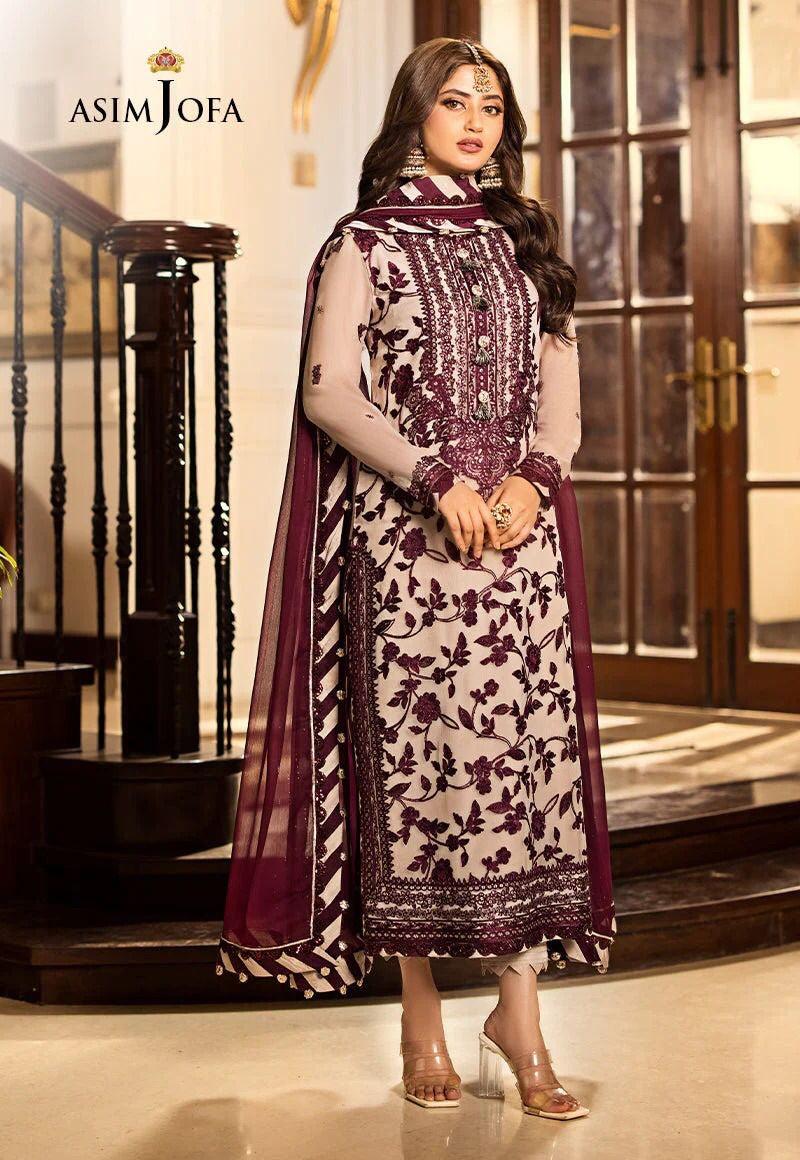 Asim Jofa Chiffon Suit-Replica Suits-Replica Zone