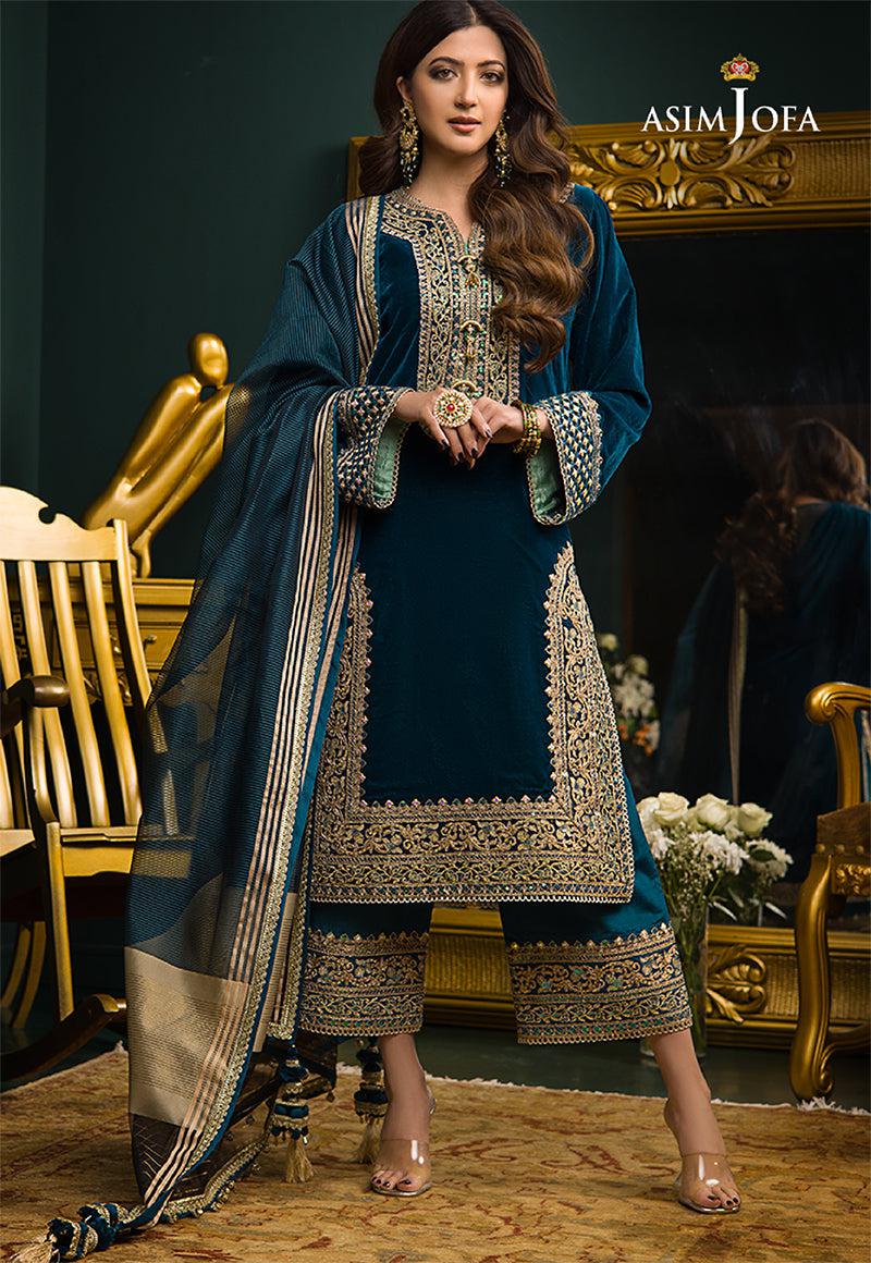 Asim Jofa-Navy-Chiffon-Replica Zone