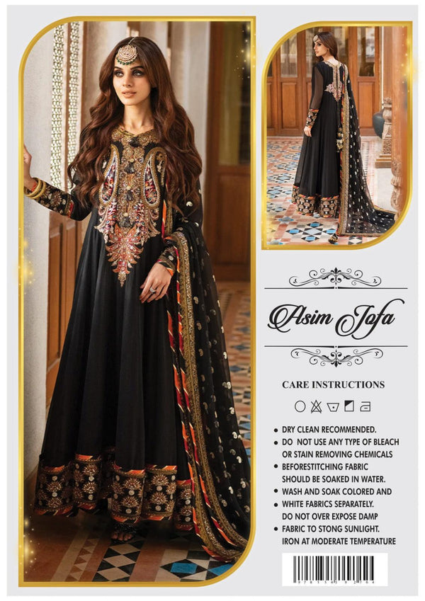 Asim Jofa Net Maxi-Bridal Suits-Replica Zone