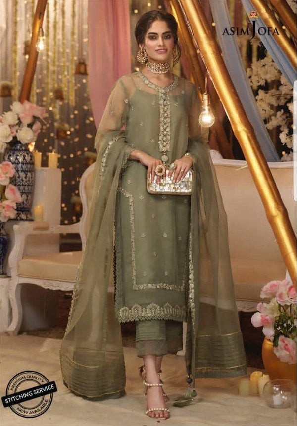 Asim Jofa Organza Suit-Replica Suits-Replica Zone