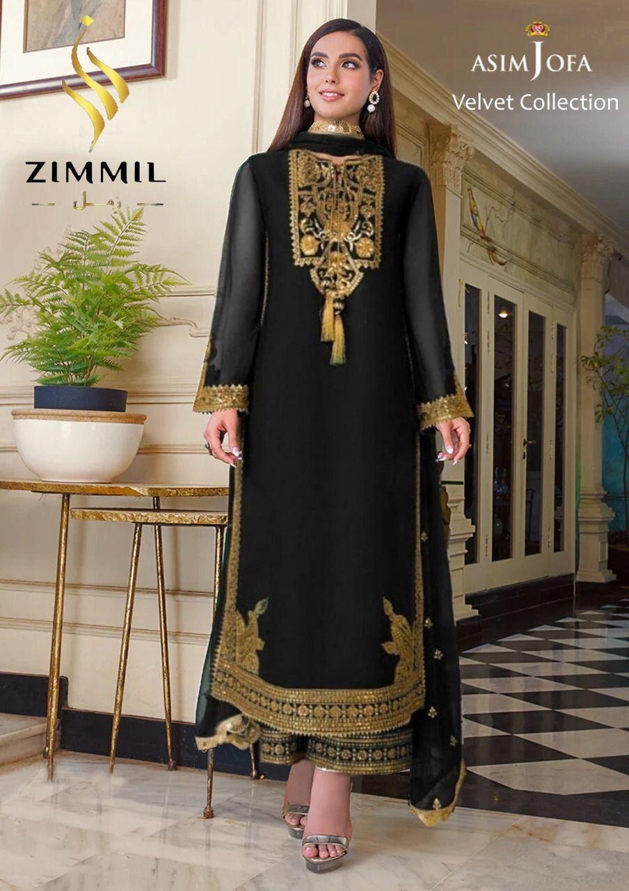 Asim Jofa Velvet Suit-Replica Suits-Replica Zone