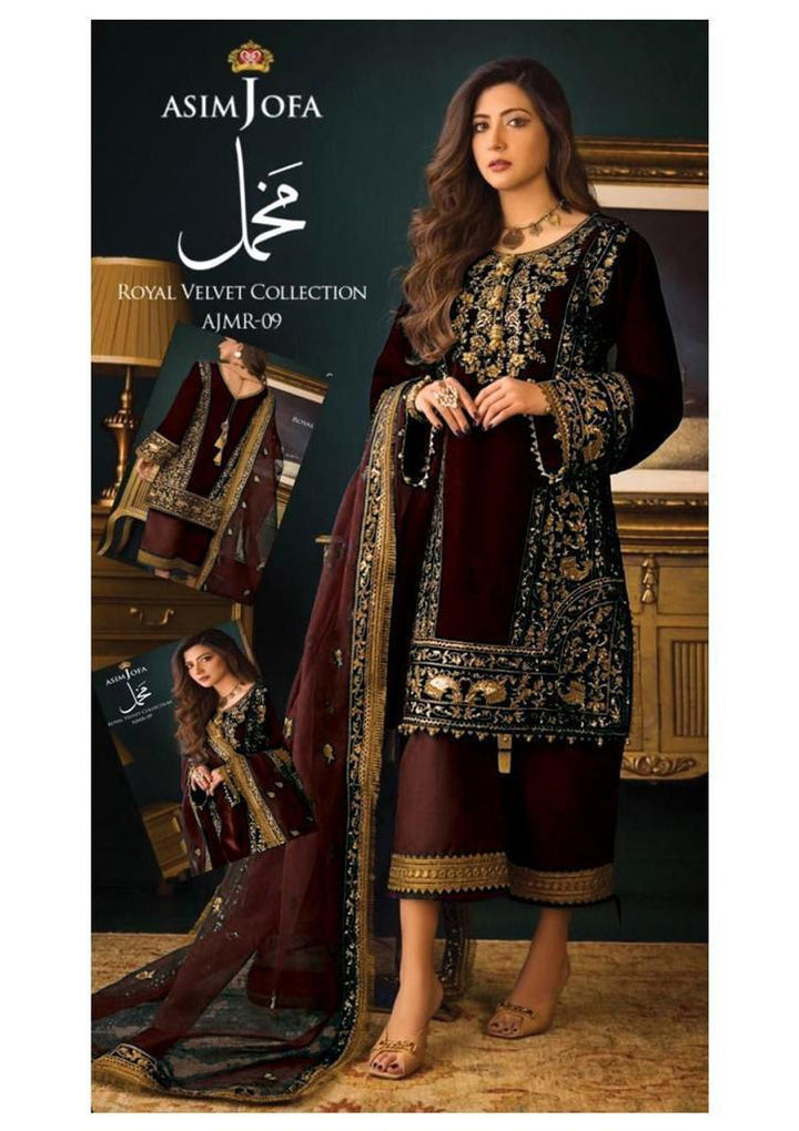 Asim Jofa Velvet Suit-Replica Suits-Replica Zone