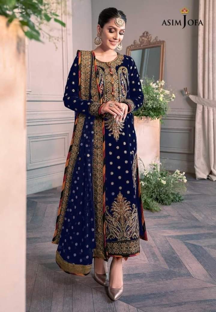 Asim Jofa Velvet Suit-Replica Suits-Replica Zone