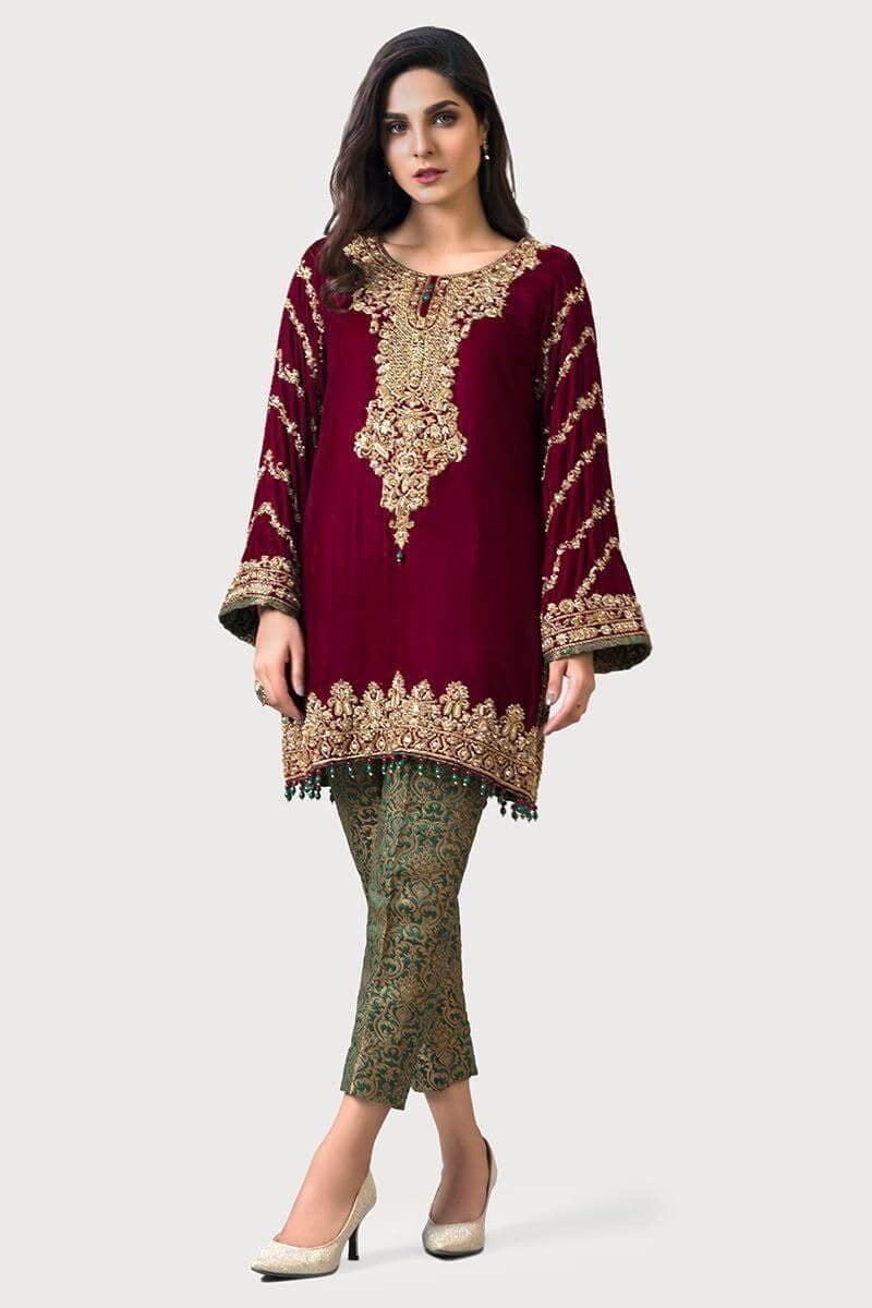 Ayesha Imran-Maroon-Velvet-Replica Zone