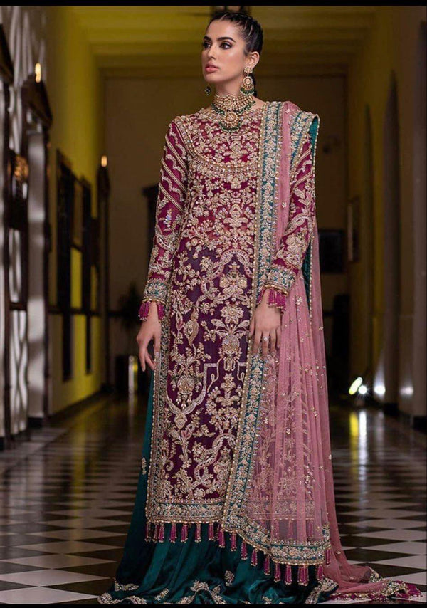 Ayeza Khan Net Bridal Suit-Bridal Suits-Replica Zone