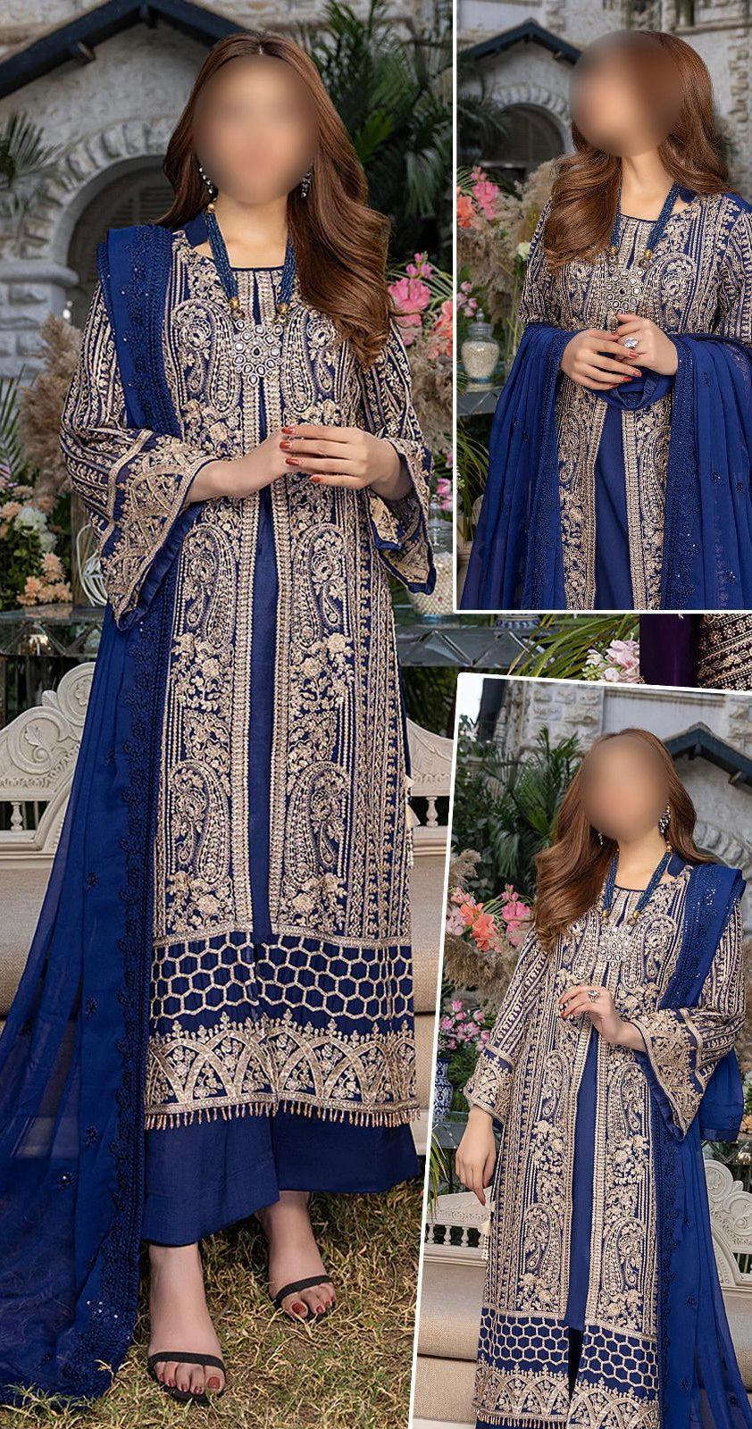 Azure Chiffon Suit-Replica Suits-Replica Zone