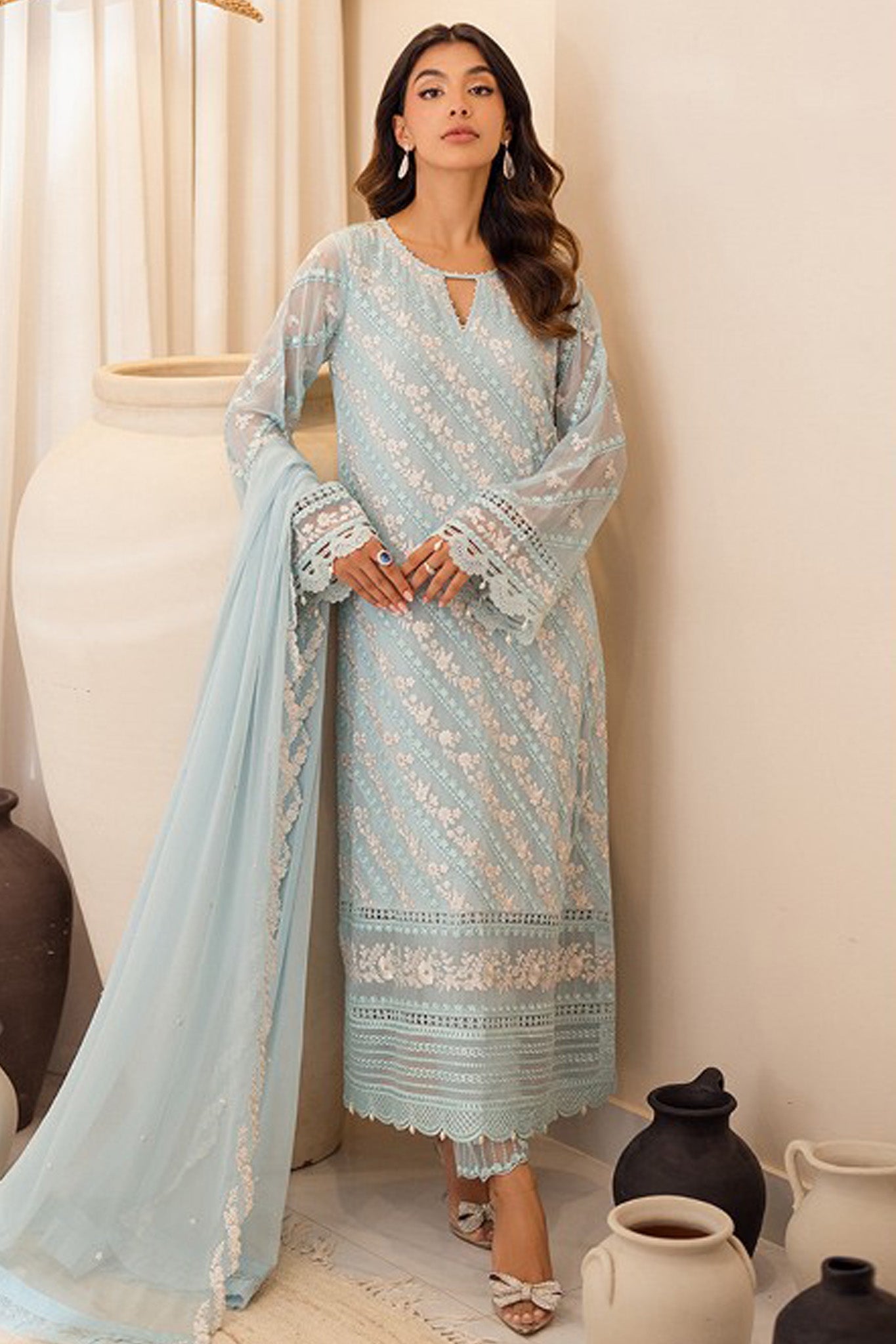 Azure Chiffon Suit-Replica Suits-Replica Zone