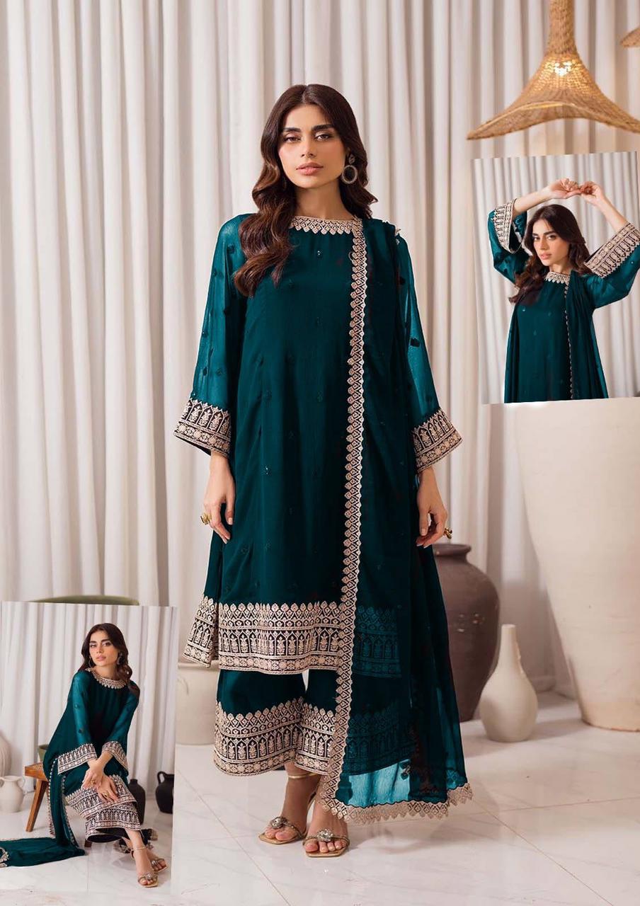 Azure Chiffon Suit-Replica Suits-Replica Zone