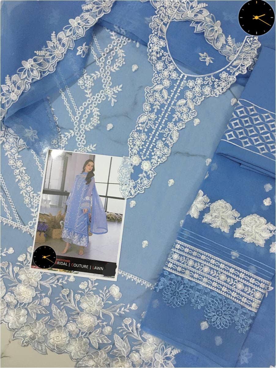 Azure Organza Suit-Replica Suits-Replica Zone