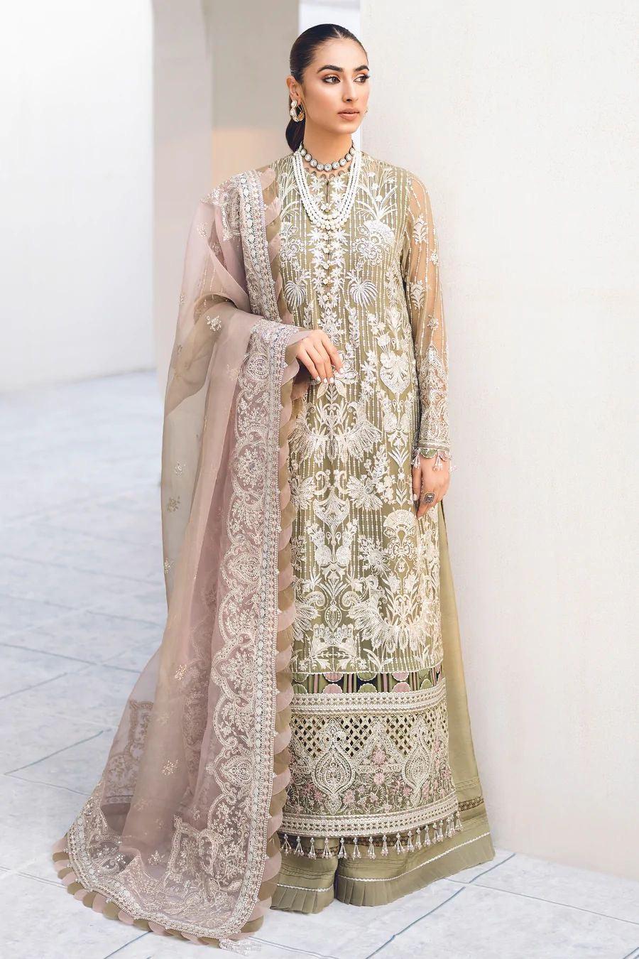 Baroque Chiffon Bridal Suit-Bridal Suits-Replica Zone