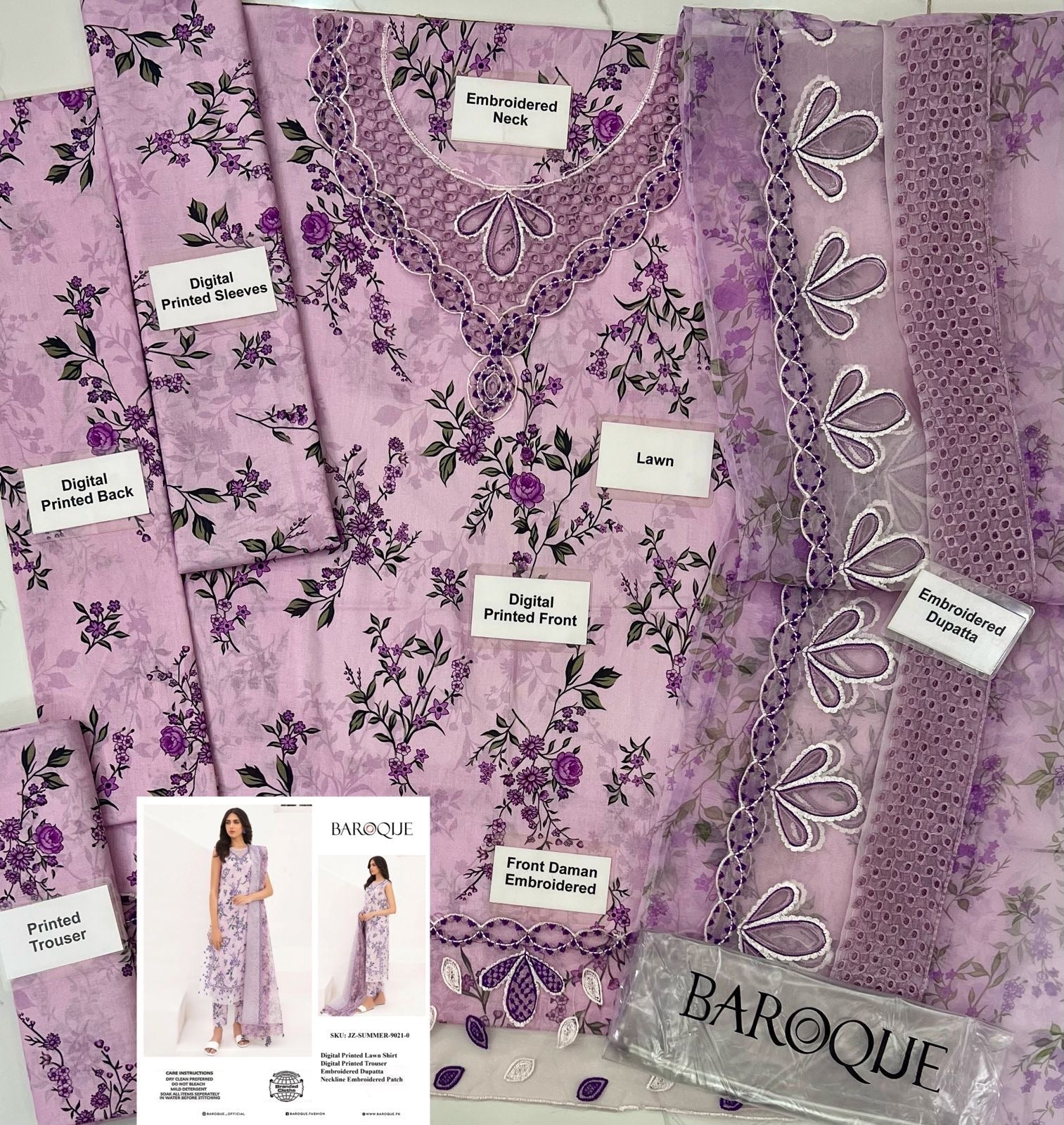 Baroque Lawn Suit-Lawn Suits-Replica Zone