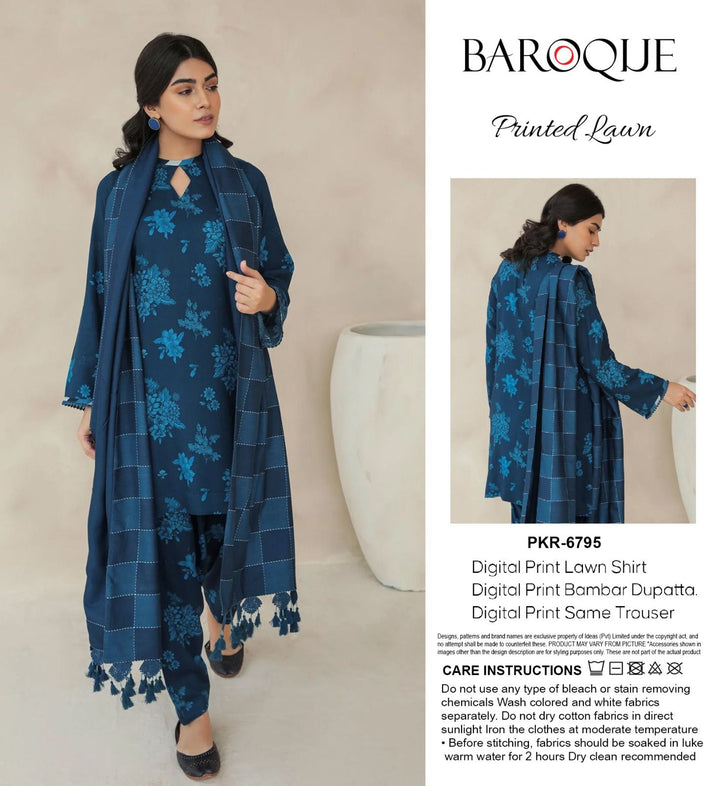 Baroque Lawn Suit-Sale Suits-Replica Zone