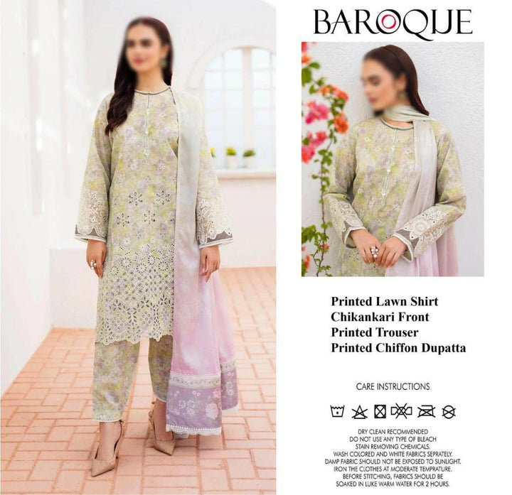 Baroque Lawn Suit-Lawn Suits-Replica Zone