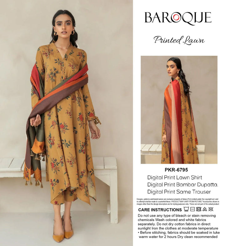 Baroque Lawn Suit-Sale Suits-Replica Zone