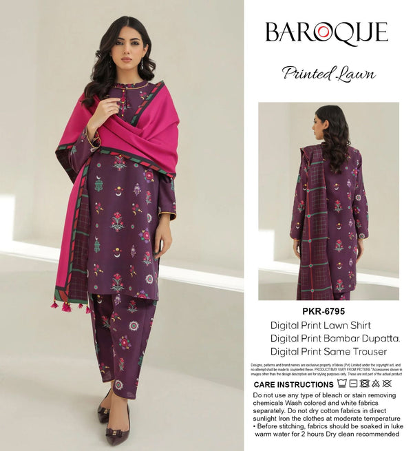 Baroque Lawn Suit-Sale Suits-Replica Zone